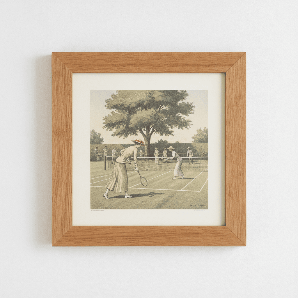 Framed 1920s Court Illustration Print