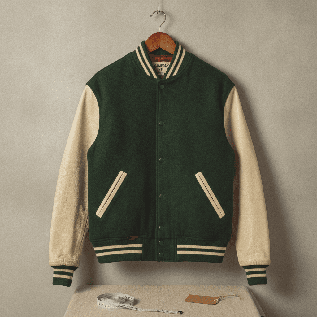Vintage 80s Wool and Leather Varsity Jacket
