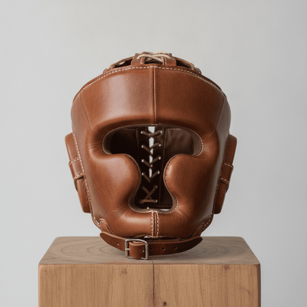 Hand-Stitched Leather Combat Headguard