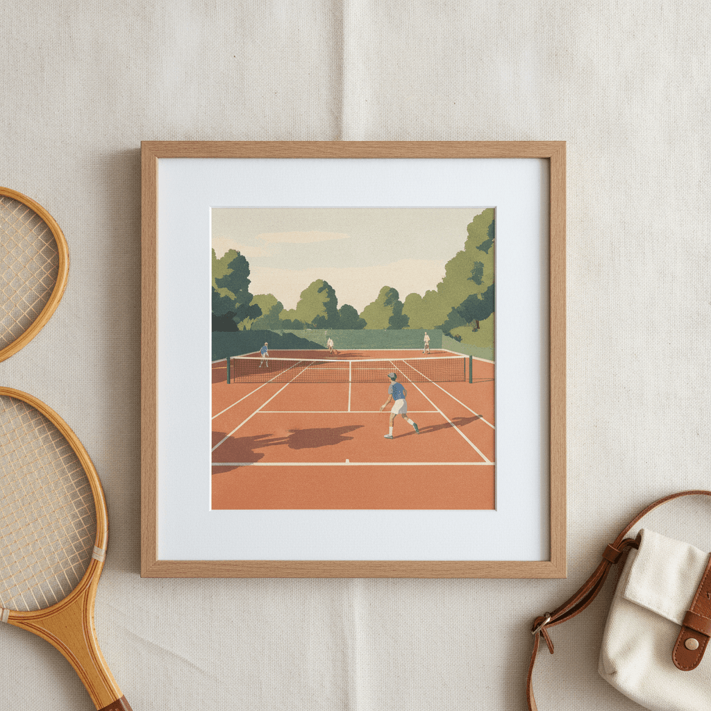 Vintage Clay Court Art Print