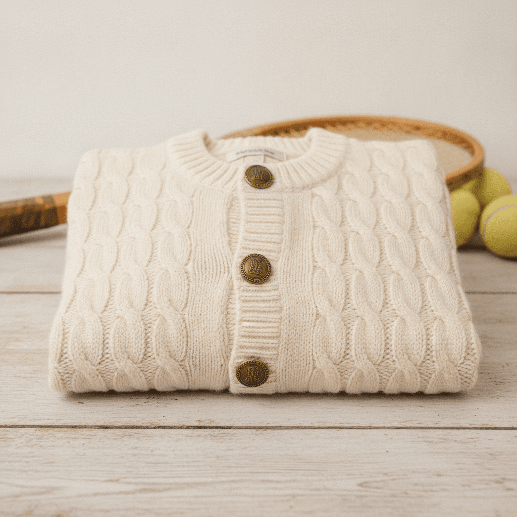 Pre-Loved French Wool Tennis Cardigan