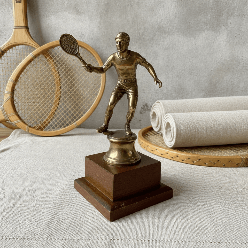 Vintage Solid Brass Tennis Trophy