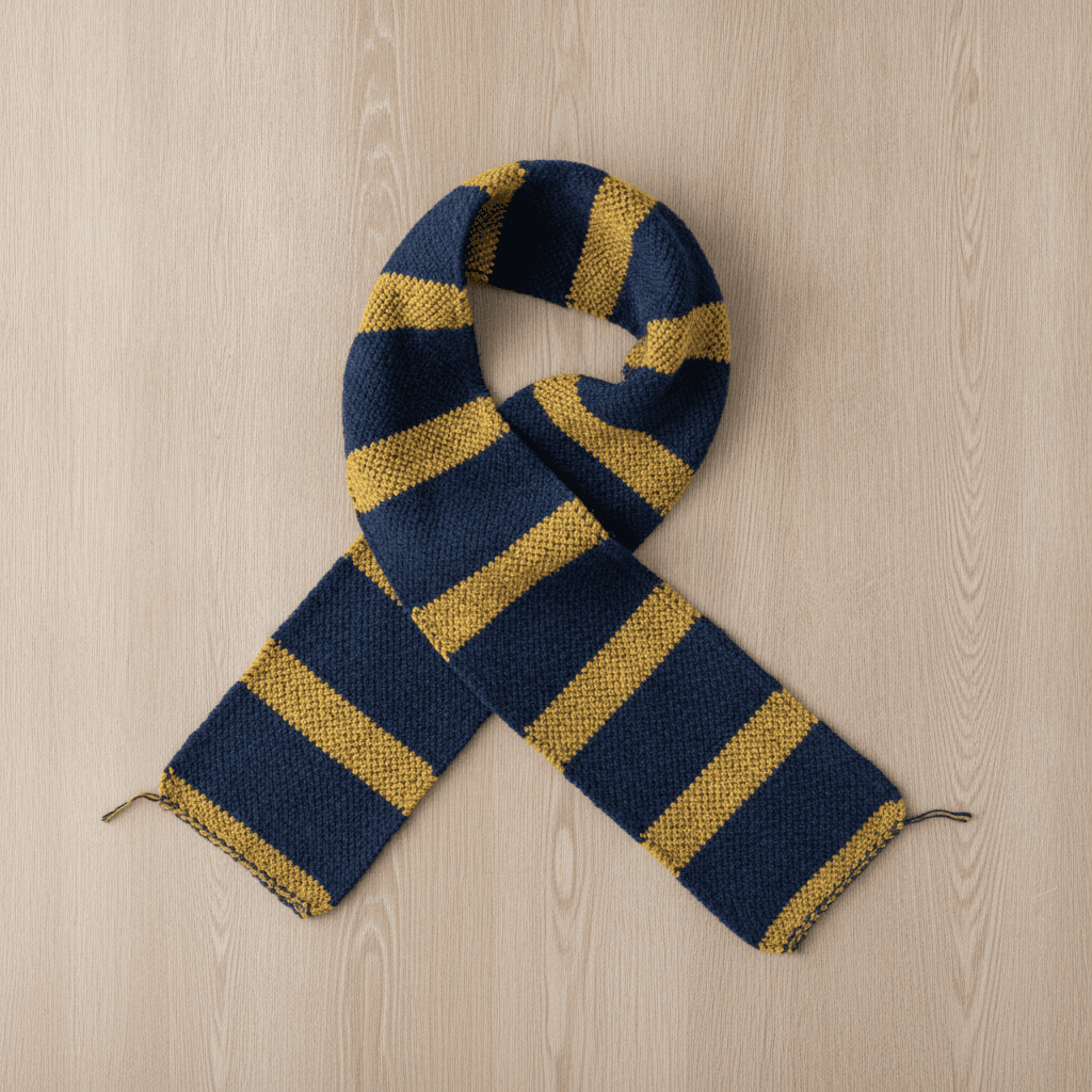 Hand-Woven Striped Rugby Fan Scarf