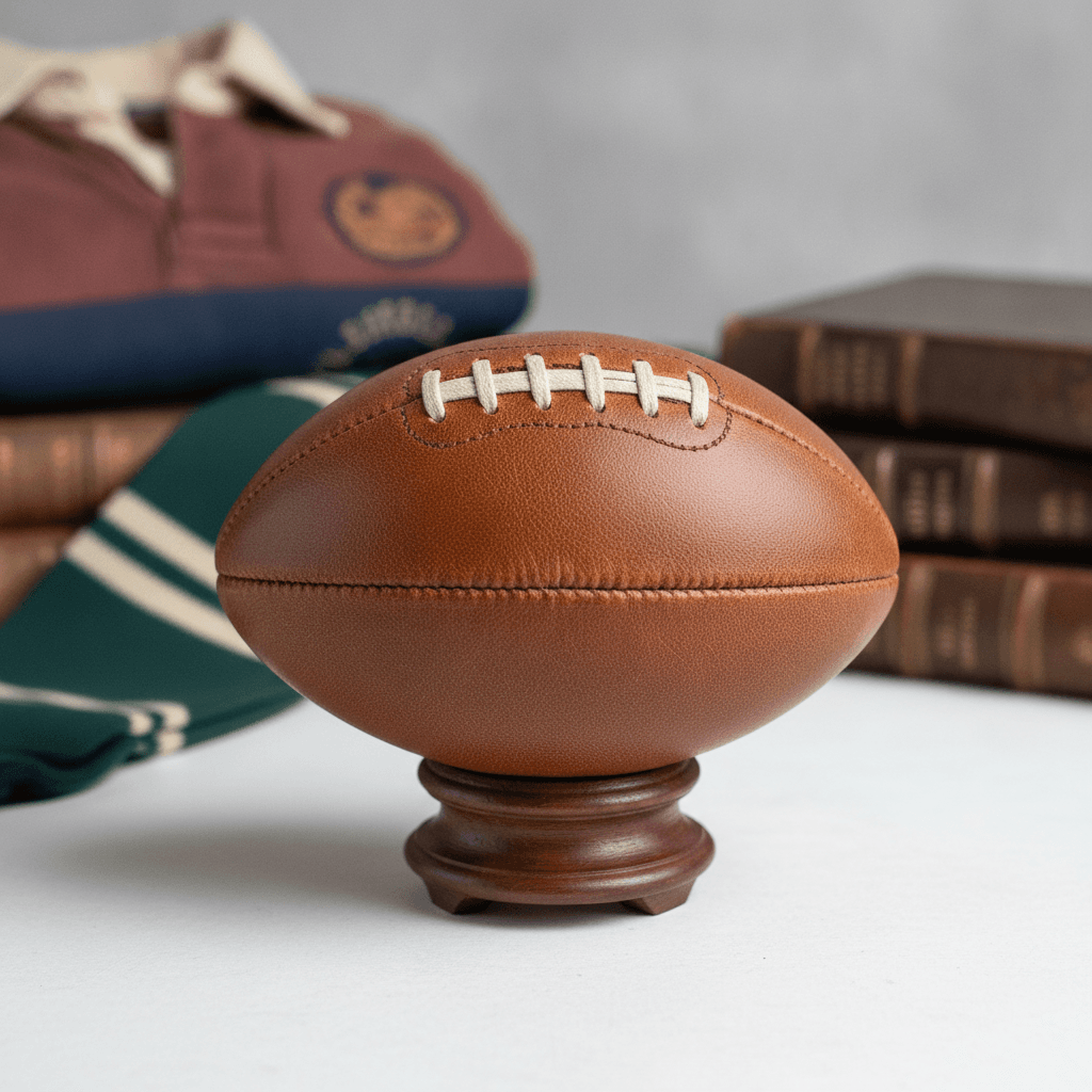 Restored Leather Rugby Ball Ornament