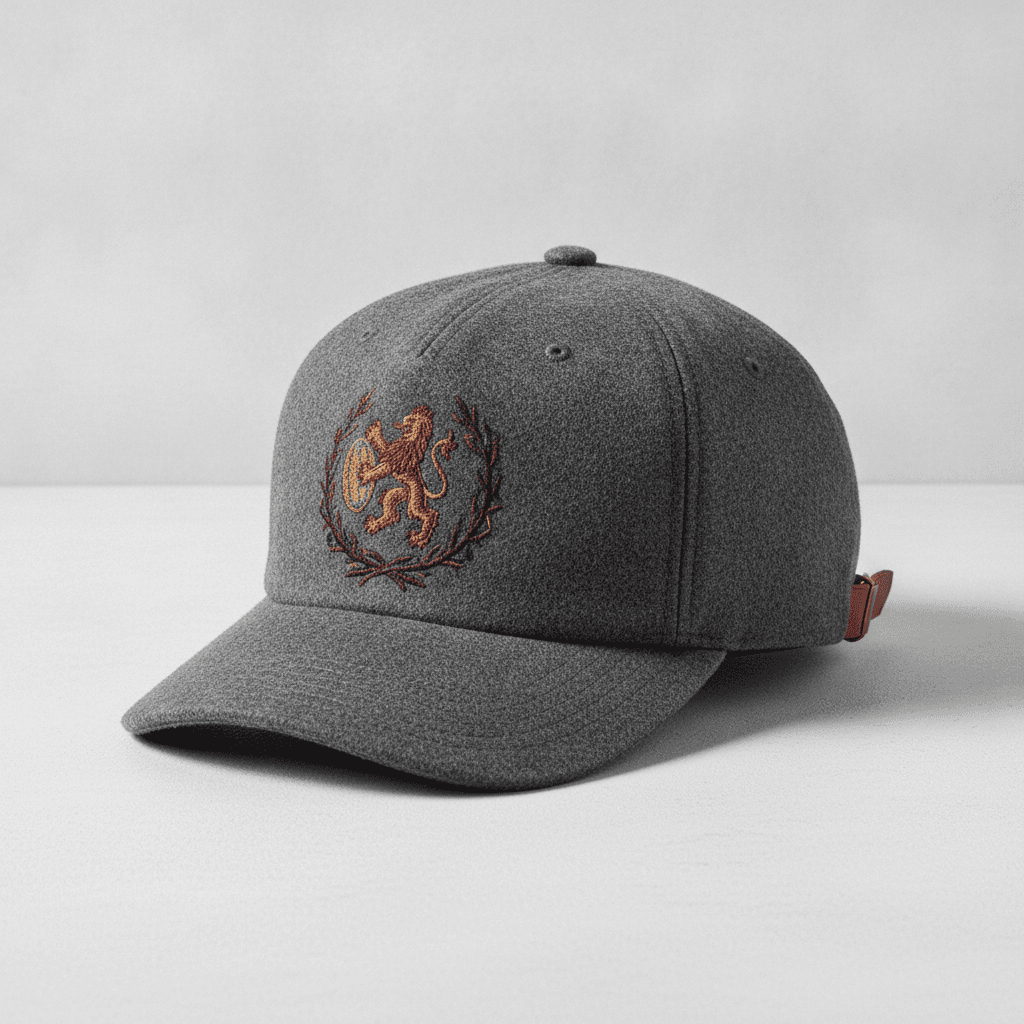 Embroidered Wool Blend Rugby Cap
