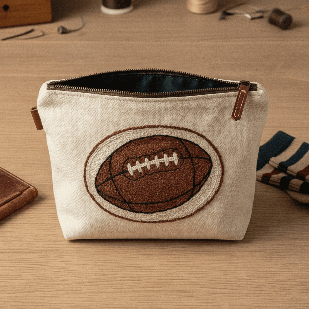 Embroidered Canvas Rugby Kit Washbag