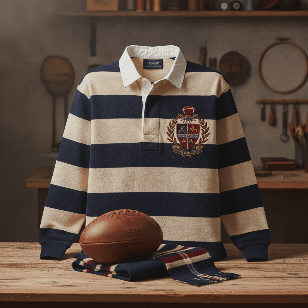 Hand-Embroidered Heavy Cotton Rugby Jersey