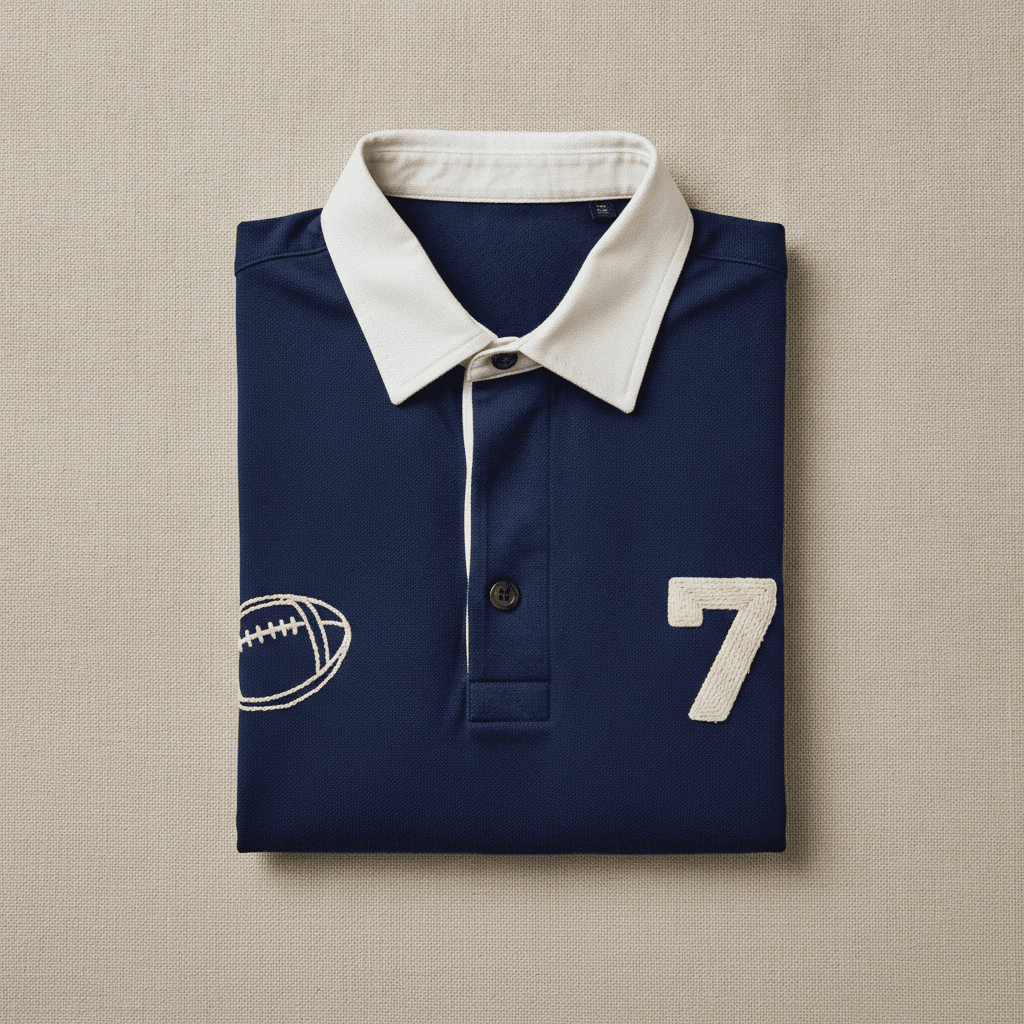Hand-Embroidered Heritage Rugby Polo