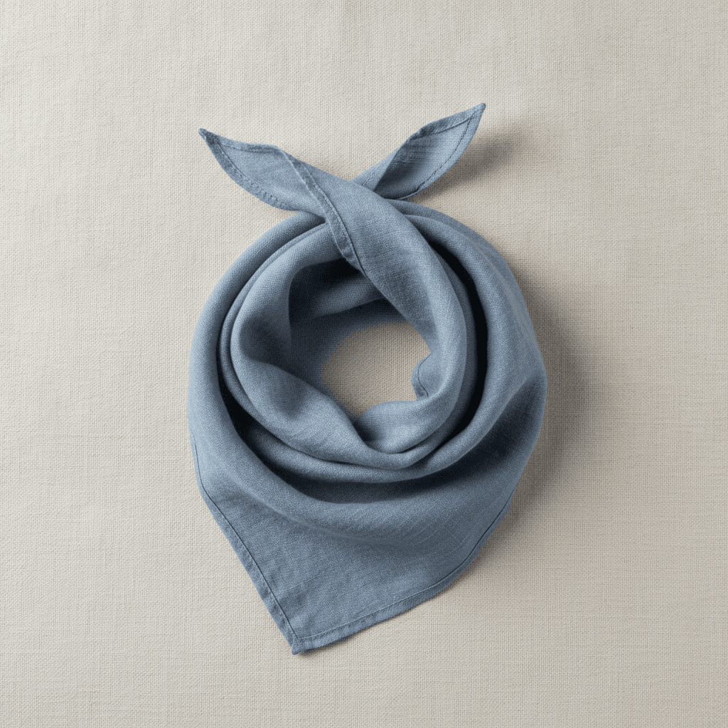 Upcycled Linen Bandana - Bleu ardoise
