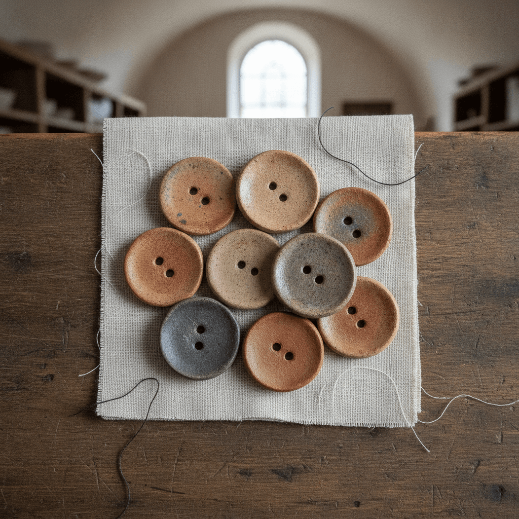 Handmade Clay Button Set - Terre cuite