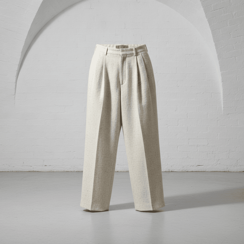 Studio Wool Pleated Trousers - Écru