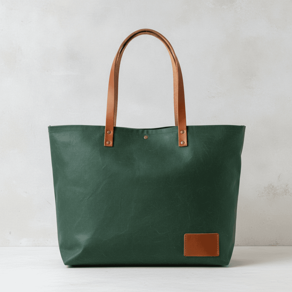 Studio Waxed Canvas Tote Bag - Vert sapin
