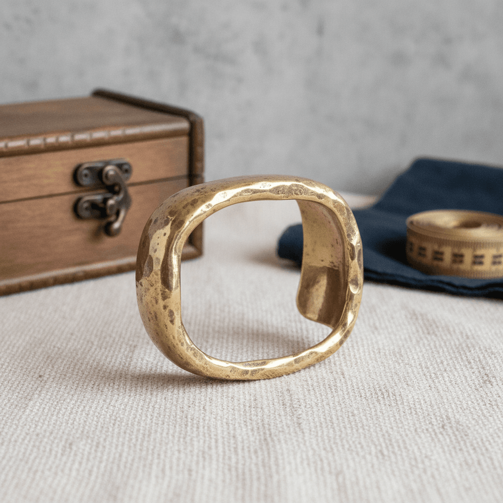 Hand-Forged Brass Cuff - Laiton vieilli