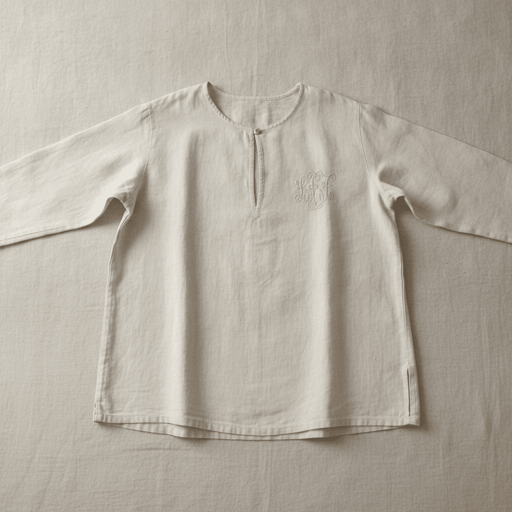 Vintage French Linen Chemise - Écru