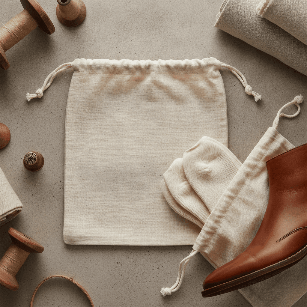 Natural Cotton Muslin Dust Bag - Écru