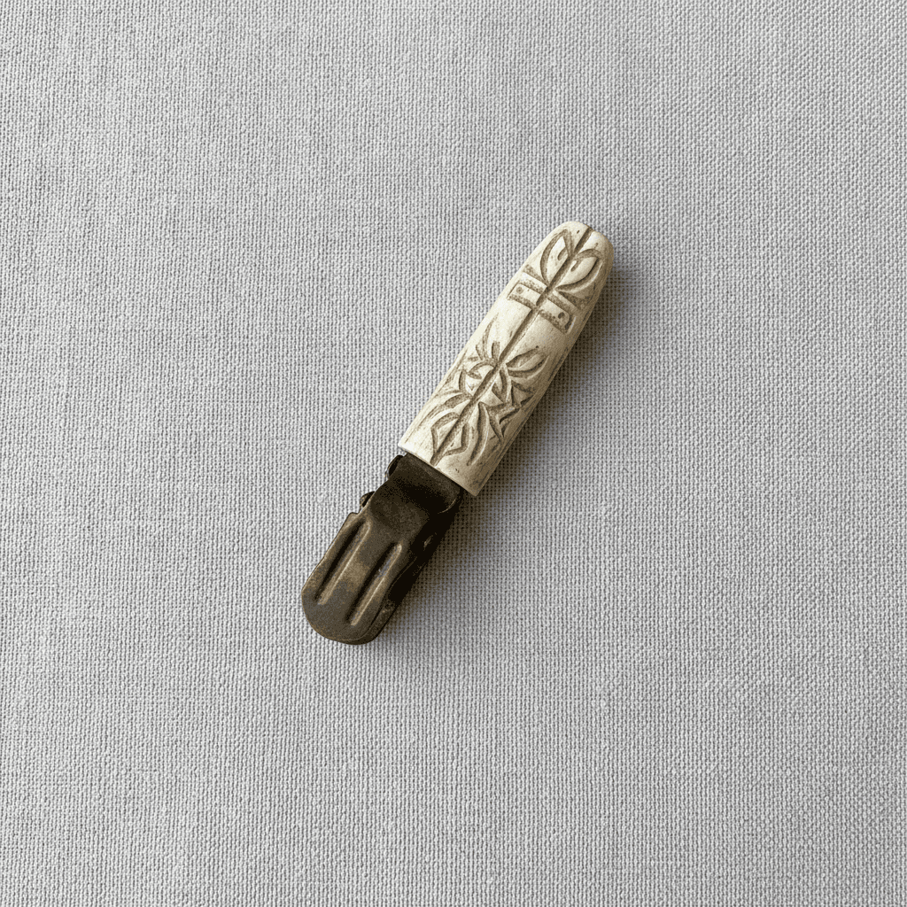 Carved Bone Collar Pin