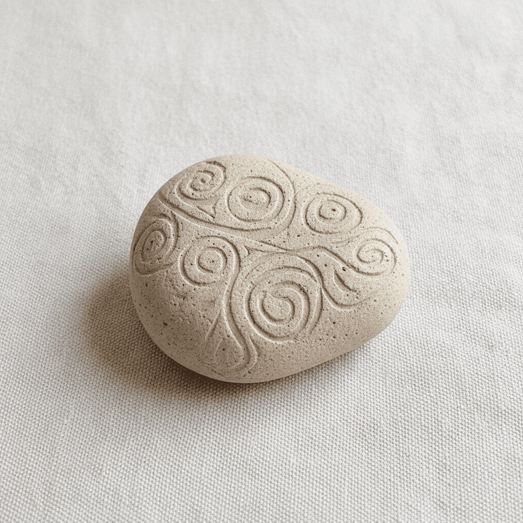 Ceramic Pattern Weight Pebble - Beige grès