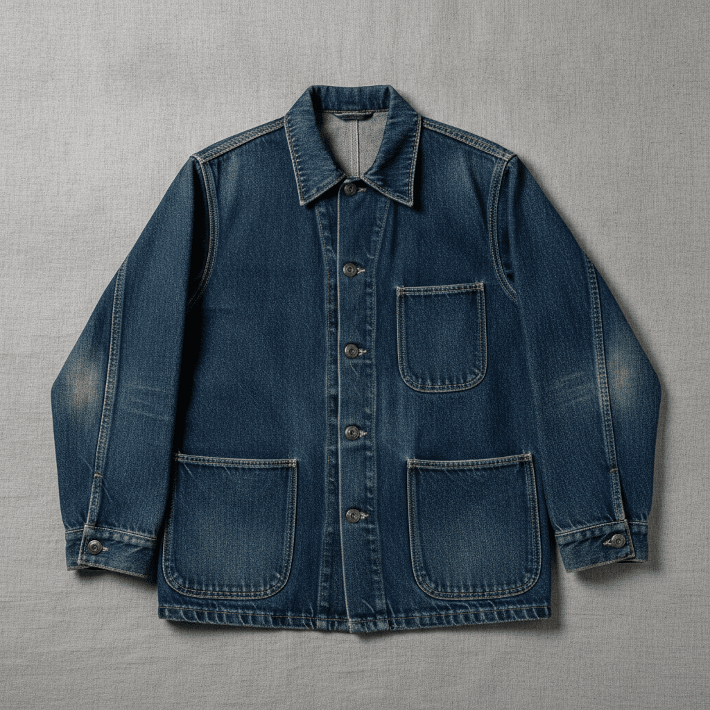 Vintage Selvedge Denim Chore Coat - Bleu indigo