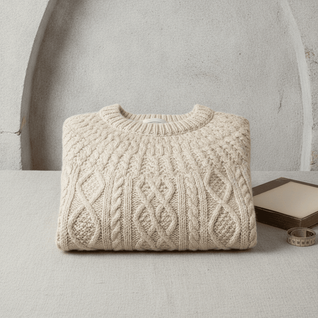 Vintage Cable Knit Aran Sweater - Écru