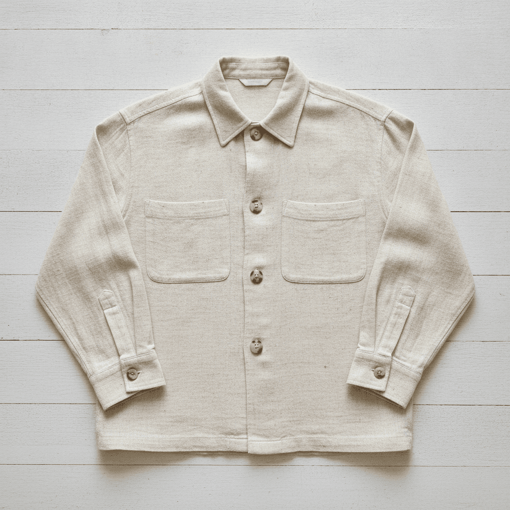 Hand-Woven Raw Silk Overshirt - Écru