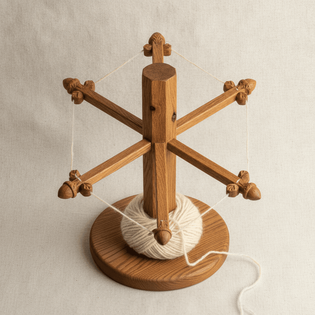 Carved Oak Wool Skein Winder