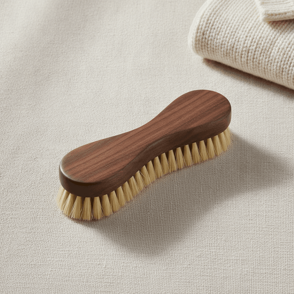 Hand-Carved Walnut Clothes Brush - Noyer