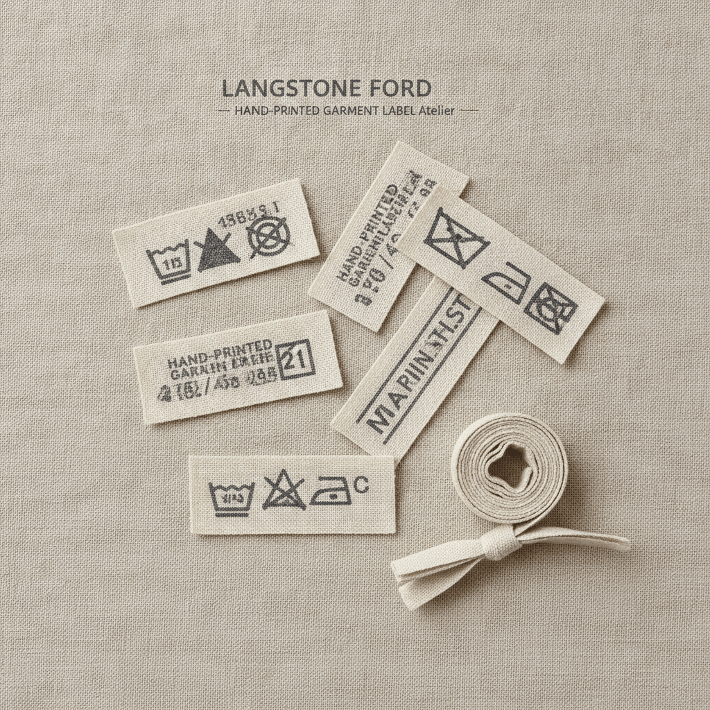 Hand-Printed Garment Label Pack - Écru