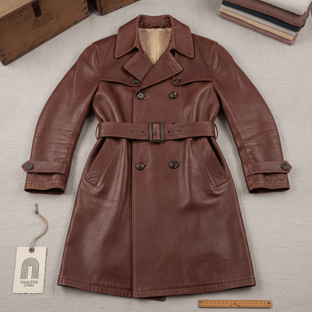 Archive Horsehide Trench Coat - Marron