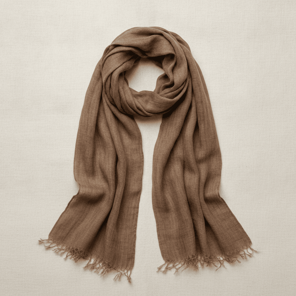 Studio Hand-Dyed Linen Scarf - Taupe