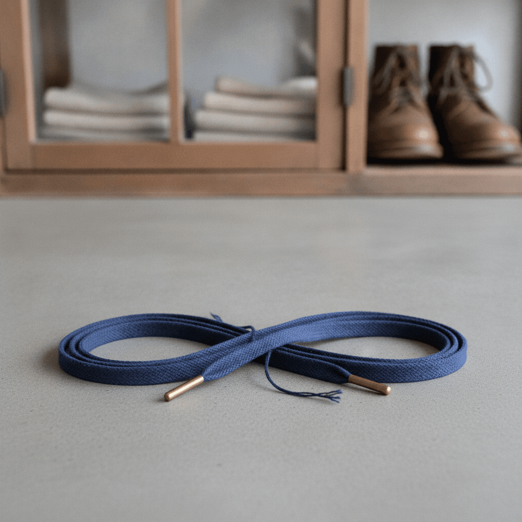 Hand-Dyed Cotton Shoelaces - Bleu indigo