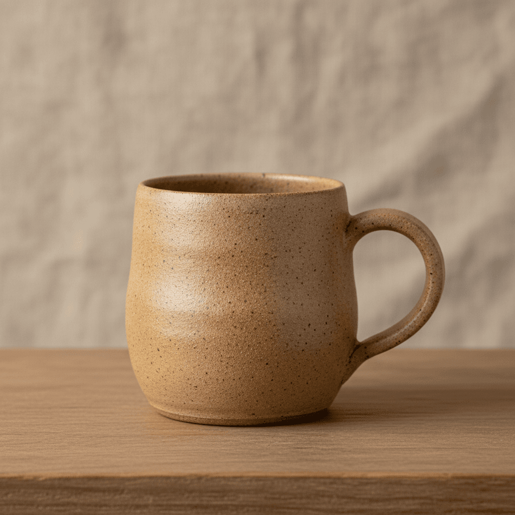 Hand-Thrown Clay Stoneware Mug - Grès naturel