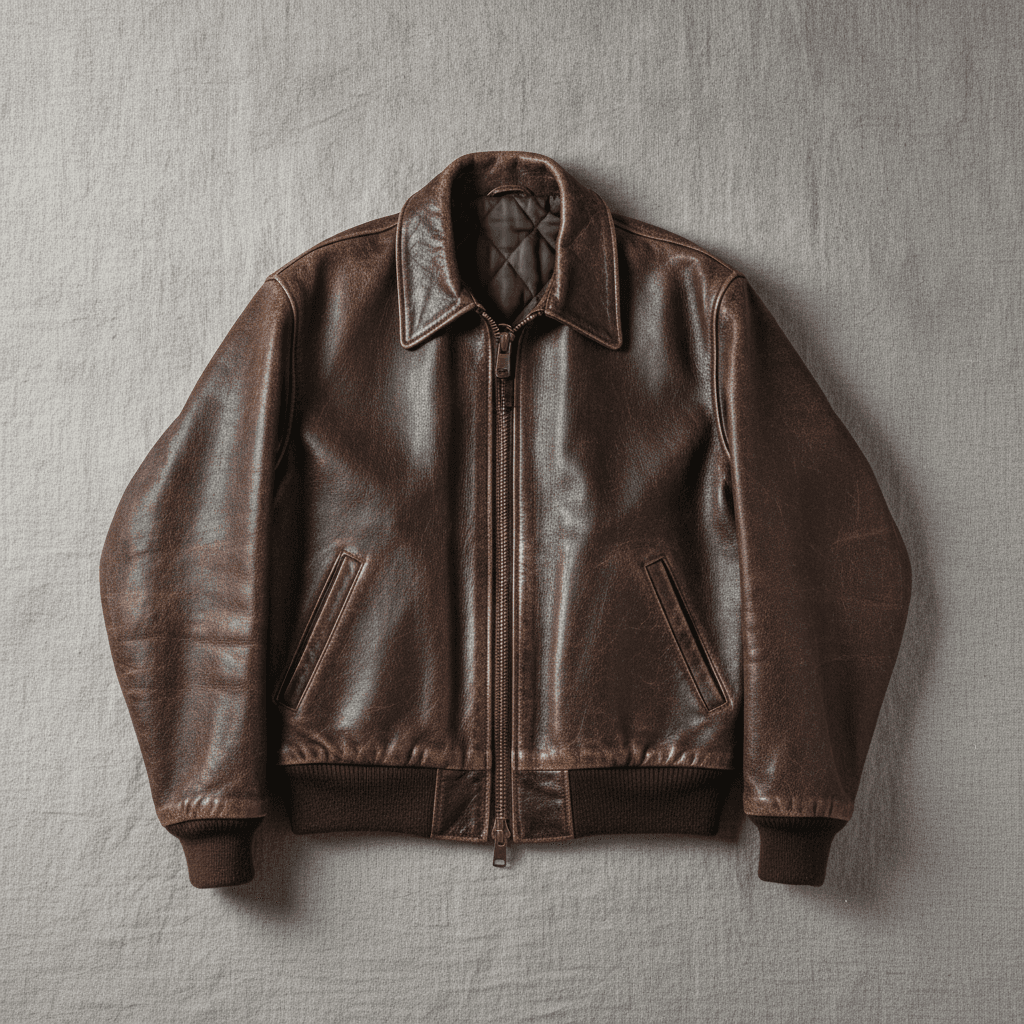 Archive Horsehide Aviator Jacket - Marron vieilli