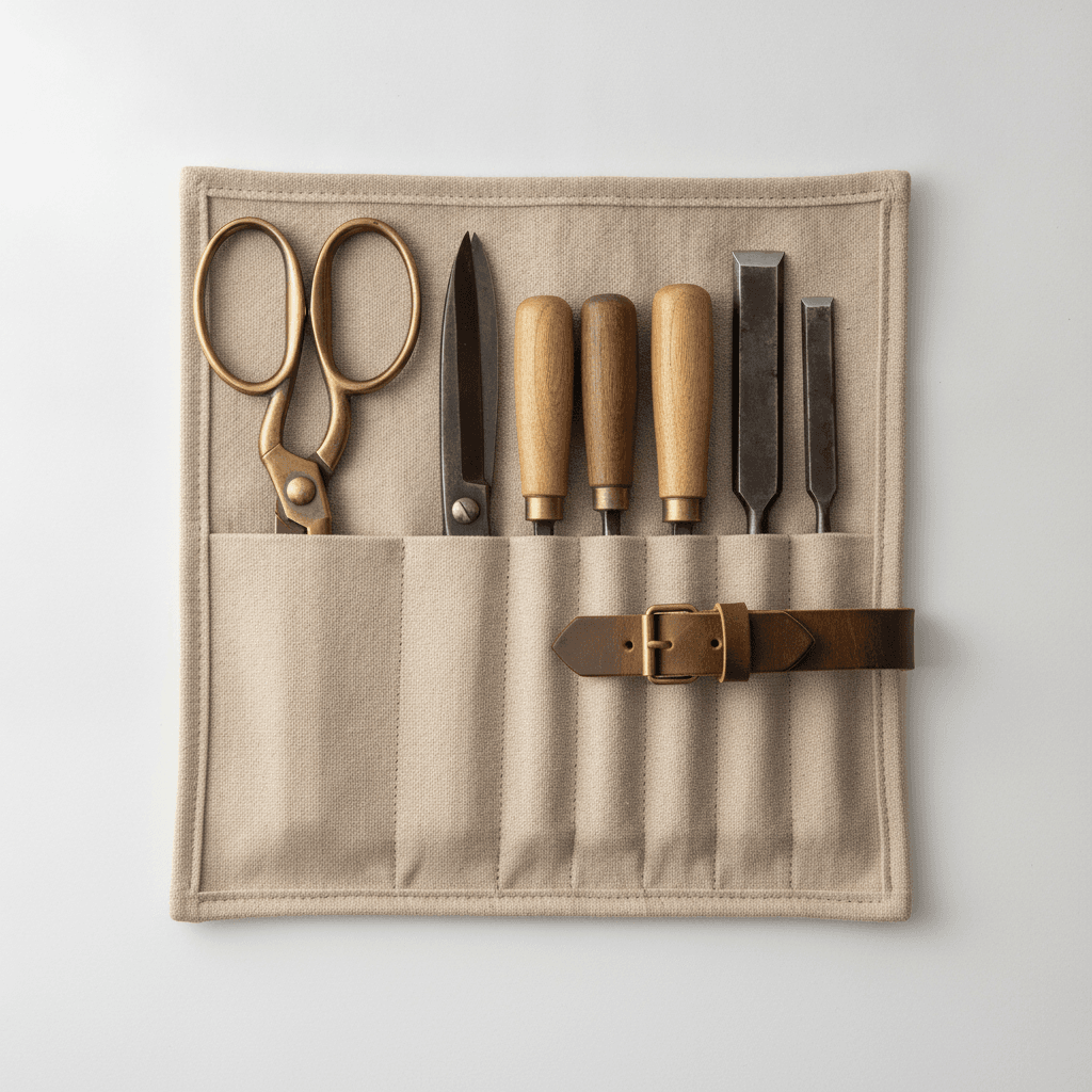 Artisan Canvas Tool Roll - Beige clair