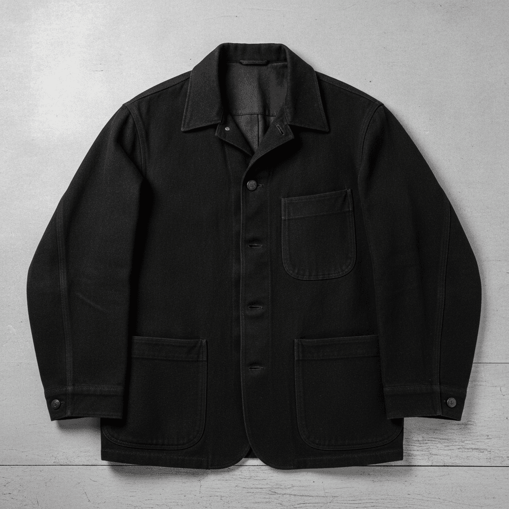 Vintage French Moleskin Jacket - Noir