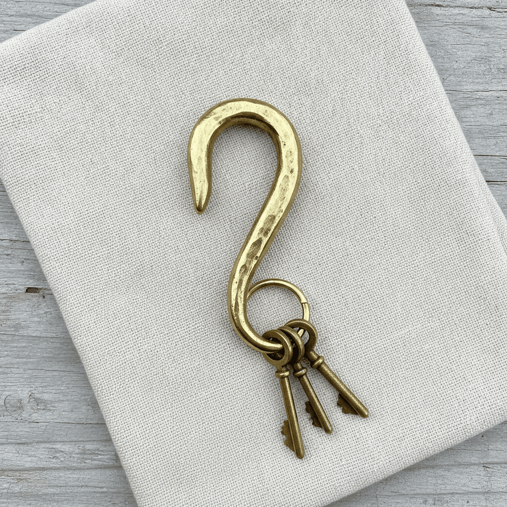Hand-Forged Brass Keyhook - Laiton brossé