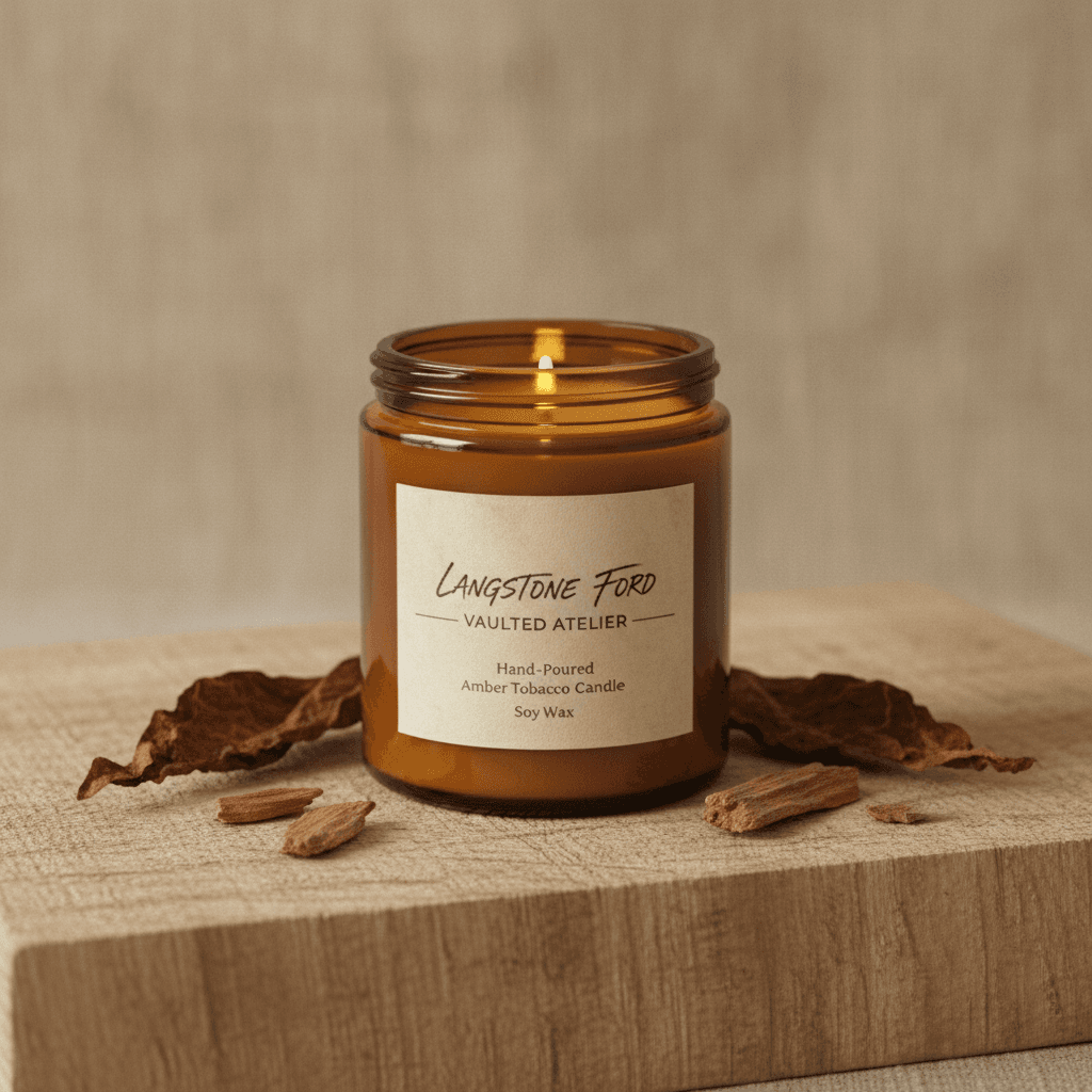 Hand-Poured Amber Tobacco Candle - Ambre