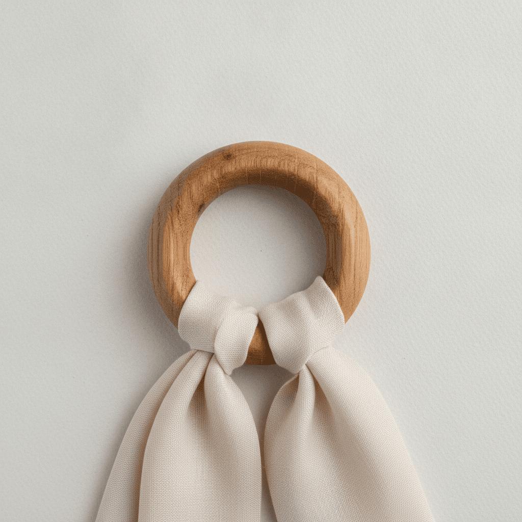 Hand-Turned Oak Scarf Ring - Chêne clair