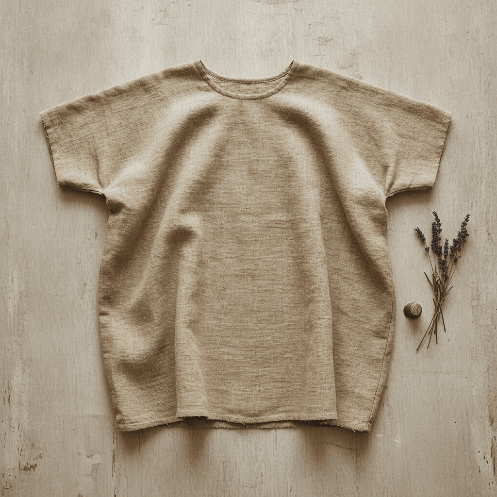 Handmade Raw Linen Tunic - Lin naturel