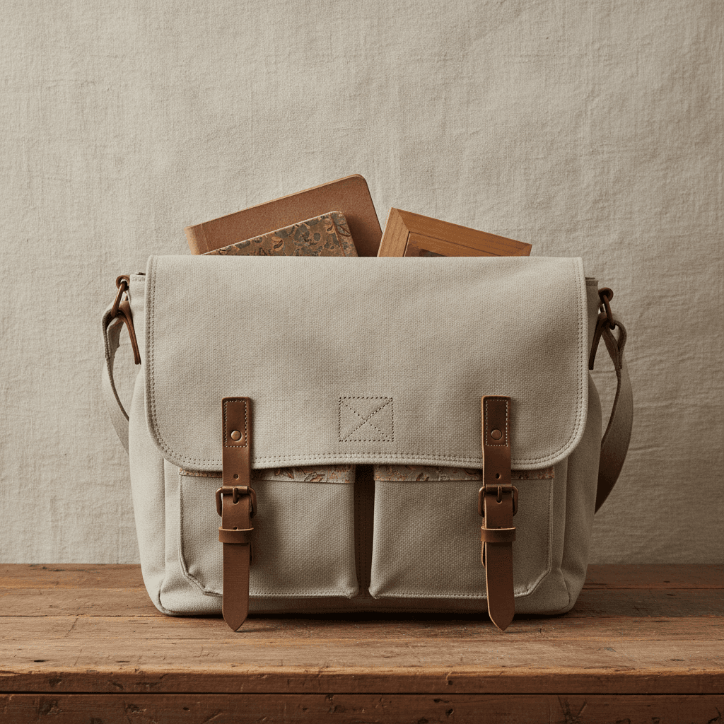 Studio Canvas Messenger Bag - Écru