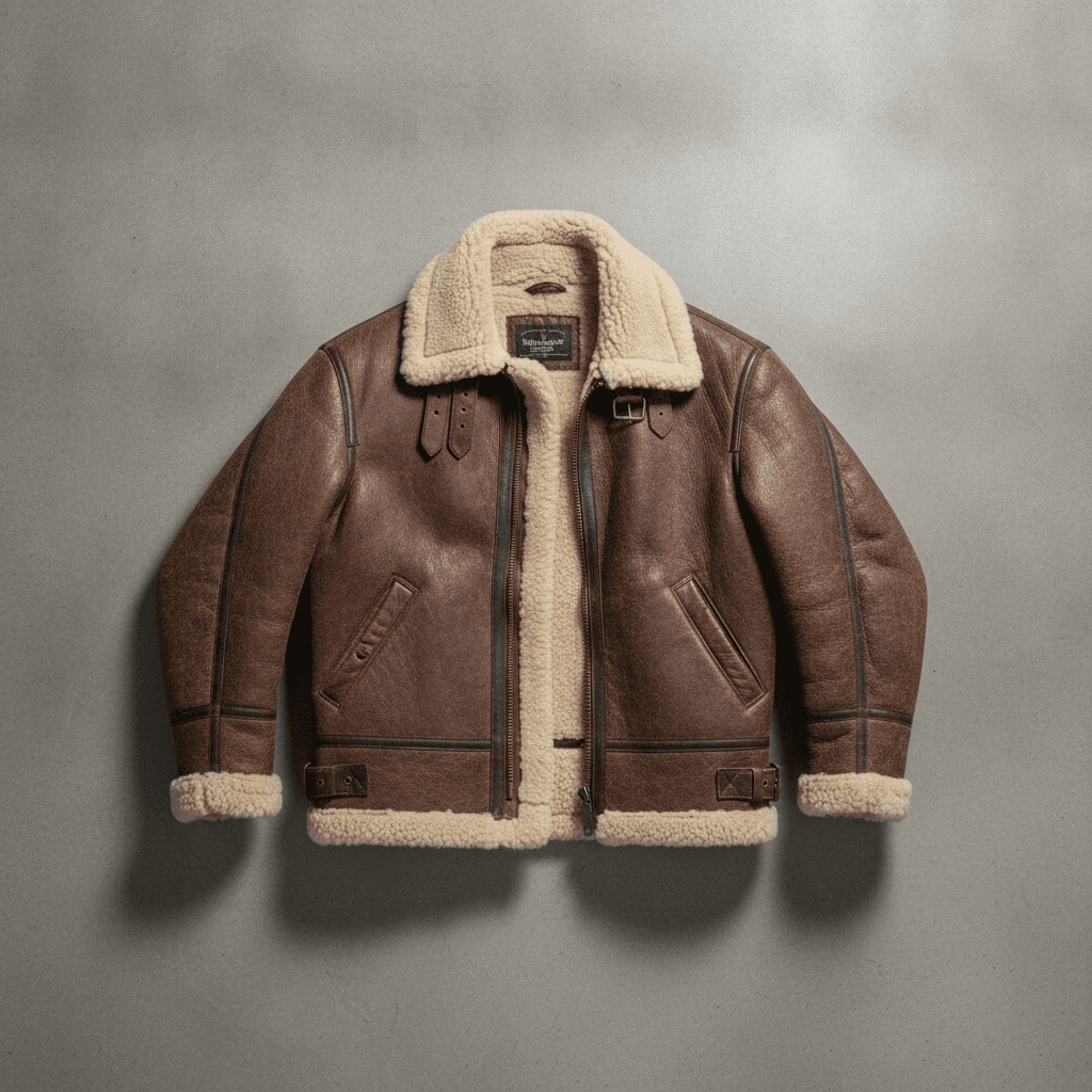 Archive Shearling Flight Jacket - Marron