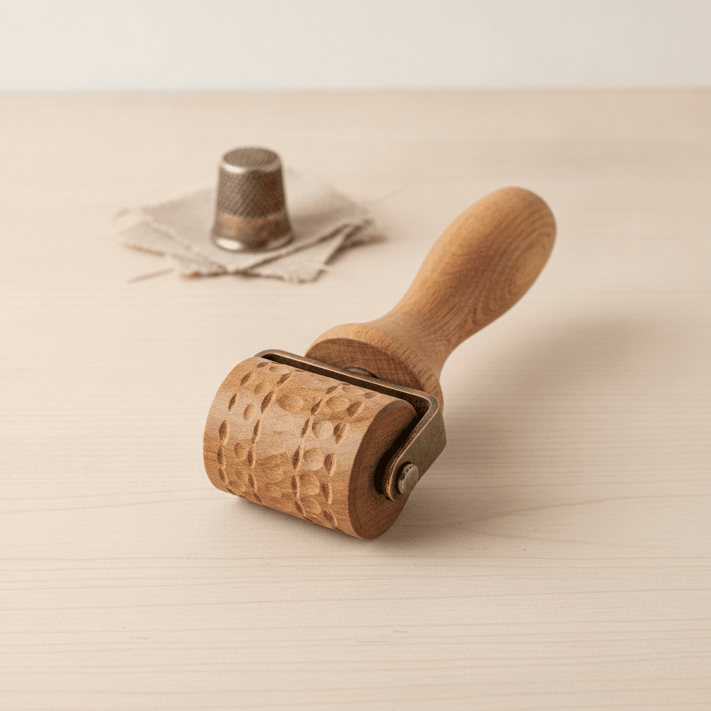 Carved Hardwood Seam Roller - Bois naturel