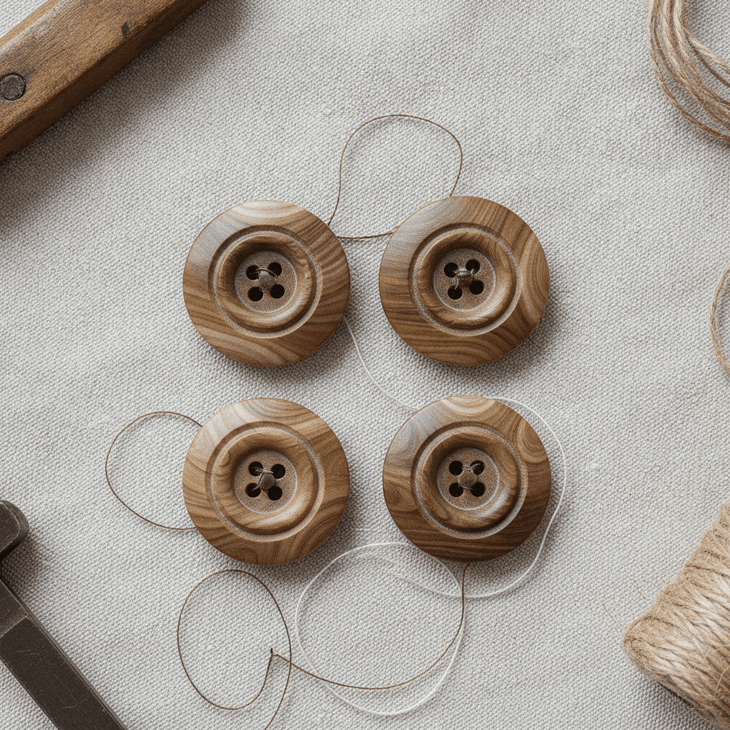 Vintage Horn Coat Buttons - Brun noisette